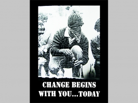 Change Begins With You...Today  chrbtová nášivka veľkosť cca. A4 (po krajoch neobšívaná)